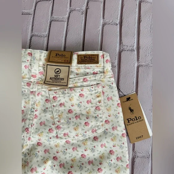 Polo Ralph Lauren Girls Floral Print Wide-Leg Jeans Multi Size 6X NWT - Picture 9 of 9